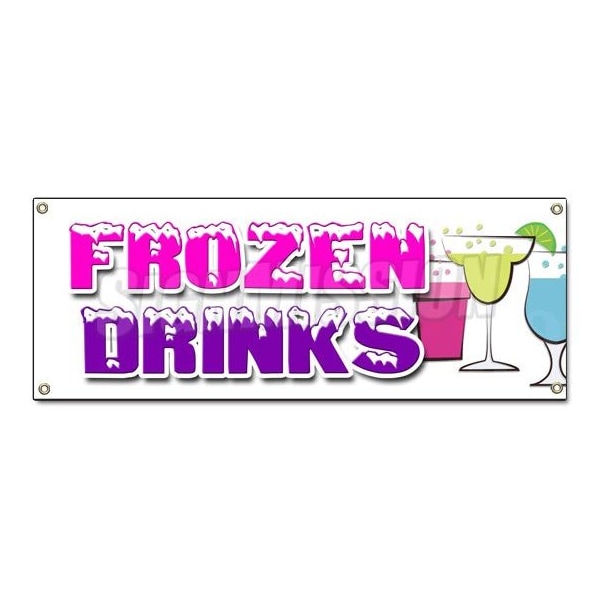 Signmission FROZEN DRINKS BANNER SIGN margarita slushies pina colada fruit drnks B-Frozen Drinks - main